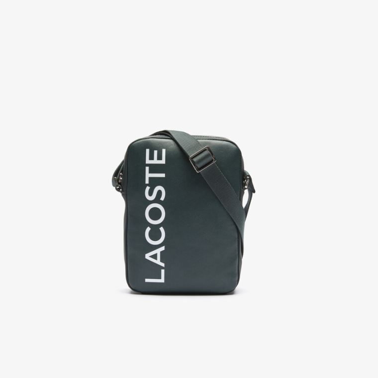 Lacoste L.12.12 Signature Lær Cross Body Bag Mørke Grønn | SLq30hsI