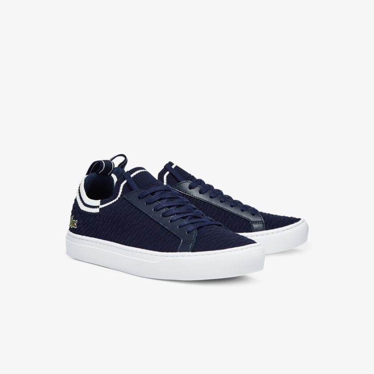 Lacoste La Piquée Tekstil Sneakers Marineblå Hvite | 31gt0PNp