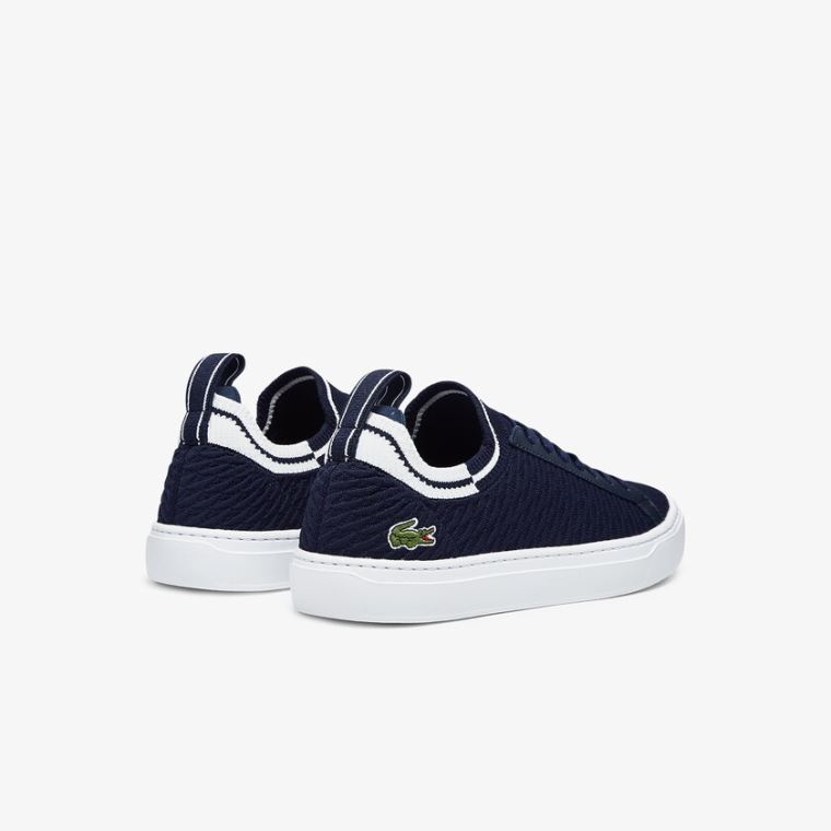 Lacoste La Piquée Tekstil Sneakers Marineblå Hvite | 31gt0PNp