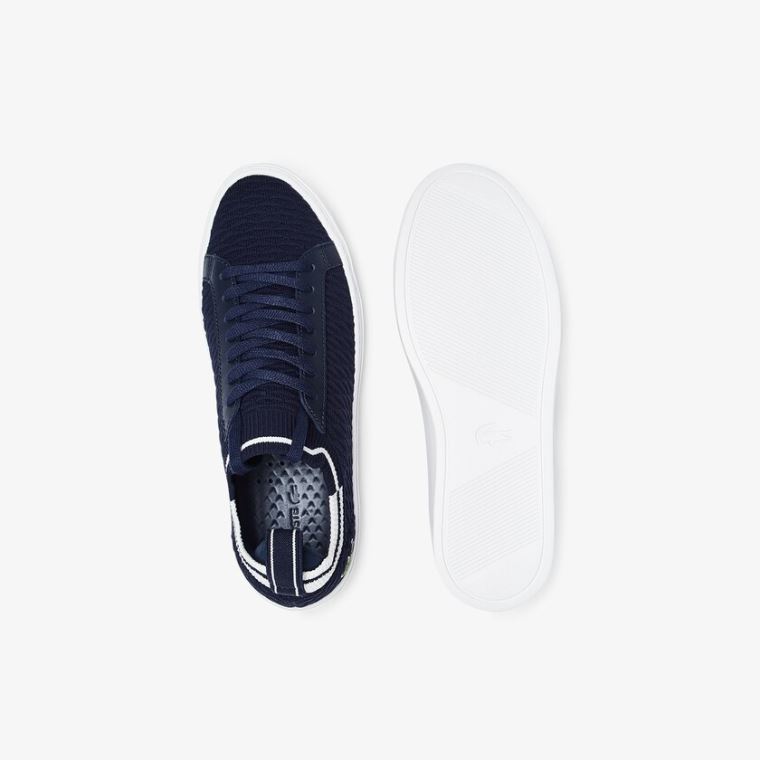 Lacoste La Piquée Tekstil Sneakers Marineblå Hvite | 31gt0PNp