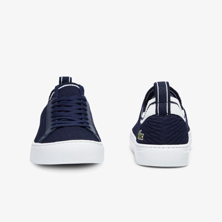 Lacoste La Piquée Tekstil Sneakers Marineblå Hvite | 31gt0PNp