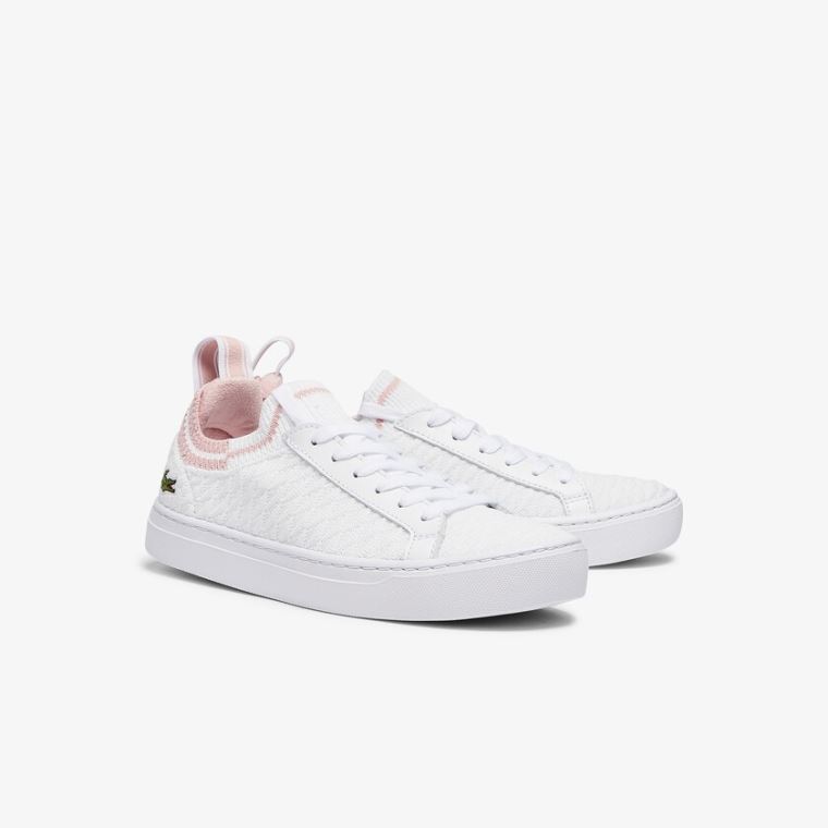 Lacoste La Piquée Tekstil Sneakers Hvite Rosa | BnKdjN15