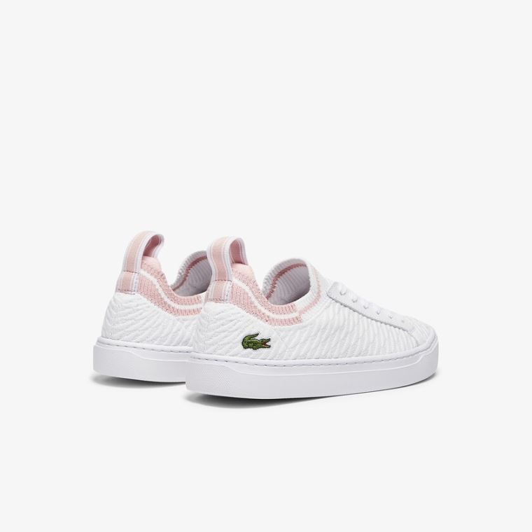 Lacoste La Piquée Tekstil Sneakers Hvite Rosa | BnKdjN15