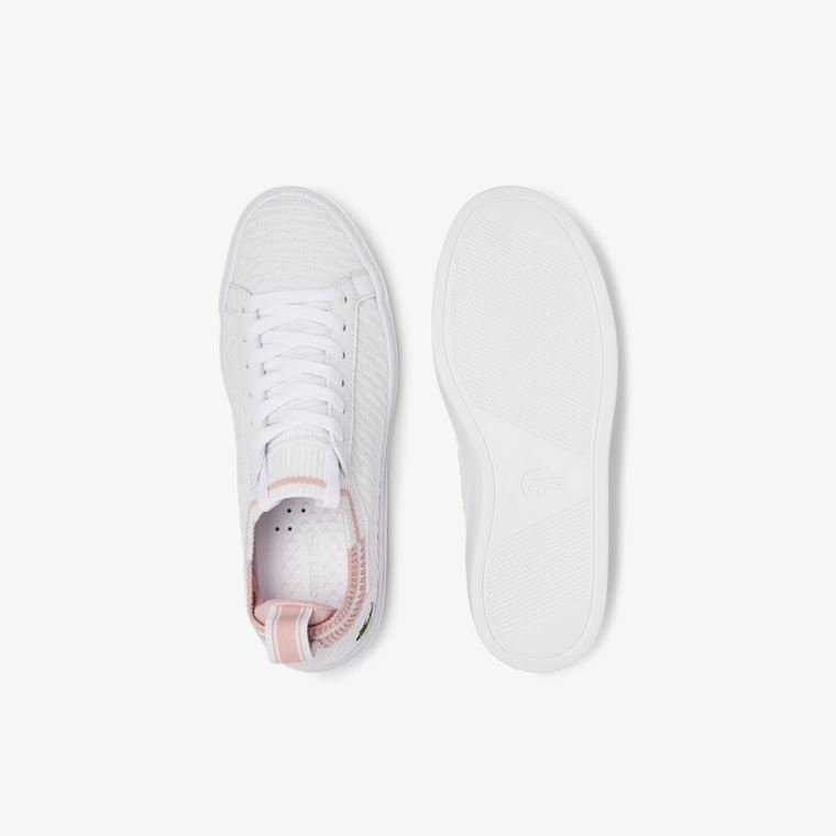 Lacoste La Piquée Tekstil Sneakers Hvite Rosa | BnKdjN15