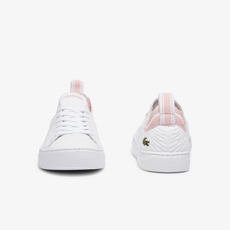 Lacoste La Piquée Tekstil Sneakers Hvite Rosa | BnKdjN15