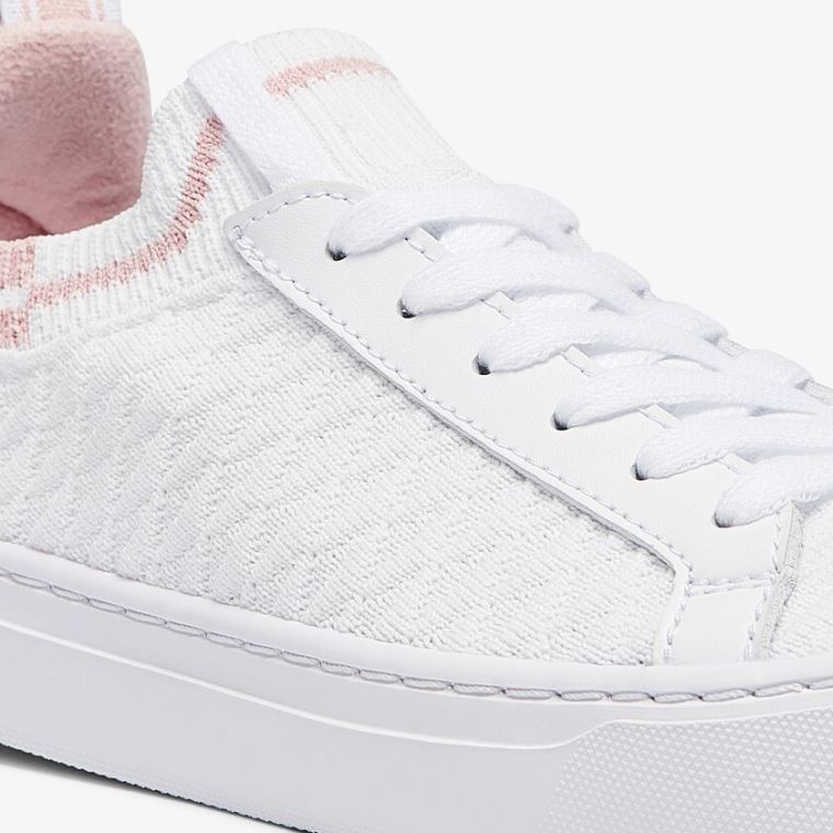 Lacoste La Piquée Tekstil Sneakers Hvite Rosa | BnKdjN15