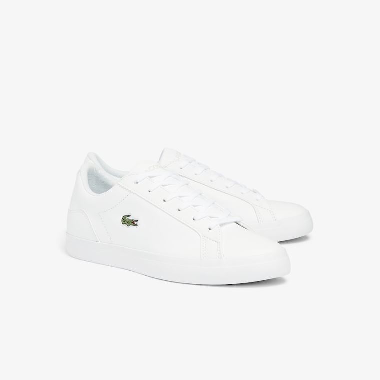 Lacoste Lerond BL Lær and Syntetisk Sneakers Hvite | 6Tc0eDTf