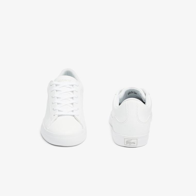 Lacoste Lerond BL Lær and Syntetisk Sneakers Hvite | 6Tc0eDTf