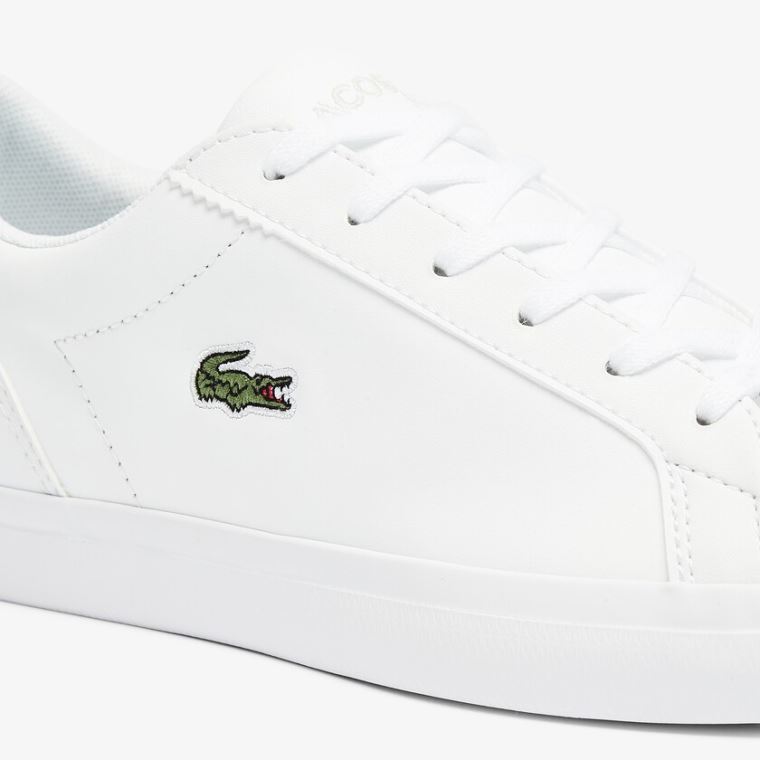 Lacoste Lerond BL Lær and Syntetisk Sneakers Hvite | 6Tc0eDTf