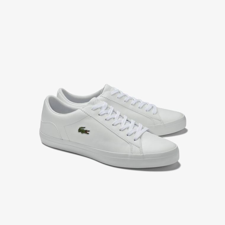 Lacoste Lerond Lær Sneakers Hvite | gOG4Ie0Y