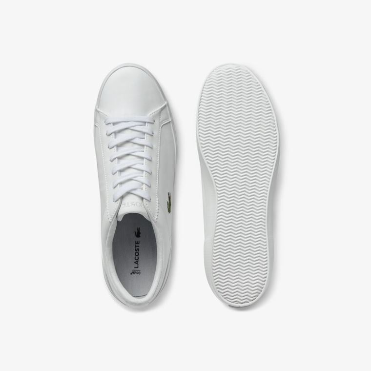 Lacoste Lerond Lær Sneakers Hvite | gOG4Ie0Y