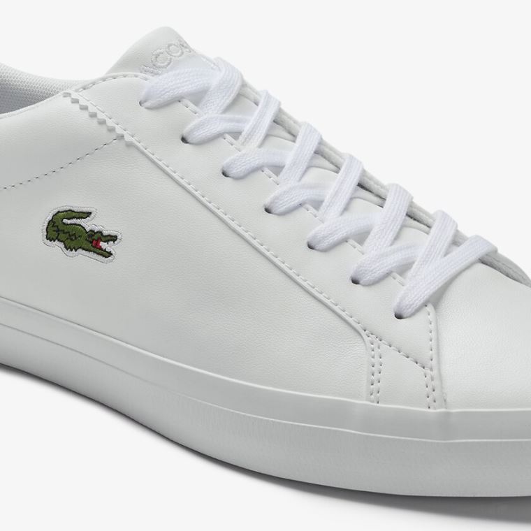 Lacoste Lerond Lær Sneakers Hvite | gOG4Ie0Y