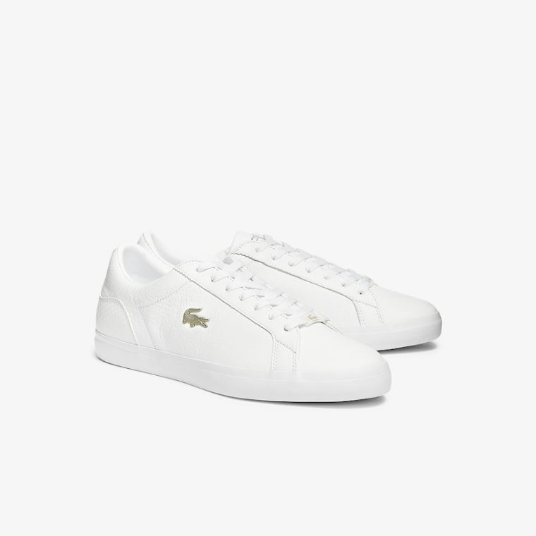 Lacoste Lerond Lær and Syntetisk Sneakers Hvite | 9ey6BcW8