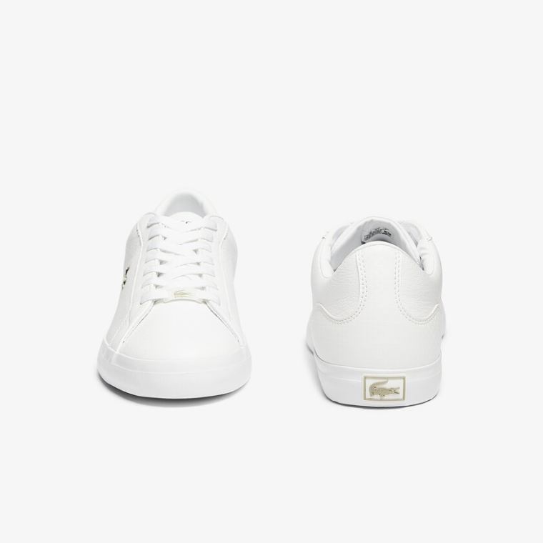 Lacoste Lerond Lær and Syntetisk Sneakers Hvite | 9ey6BcW8