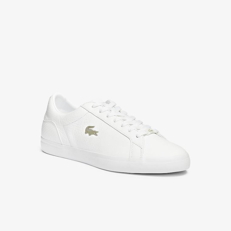 Lacoste Lerond Lær and Syntetisk Sneakers Hvite | 9ey6BcW8