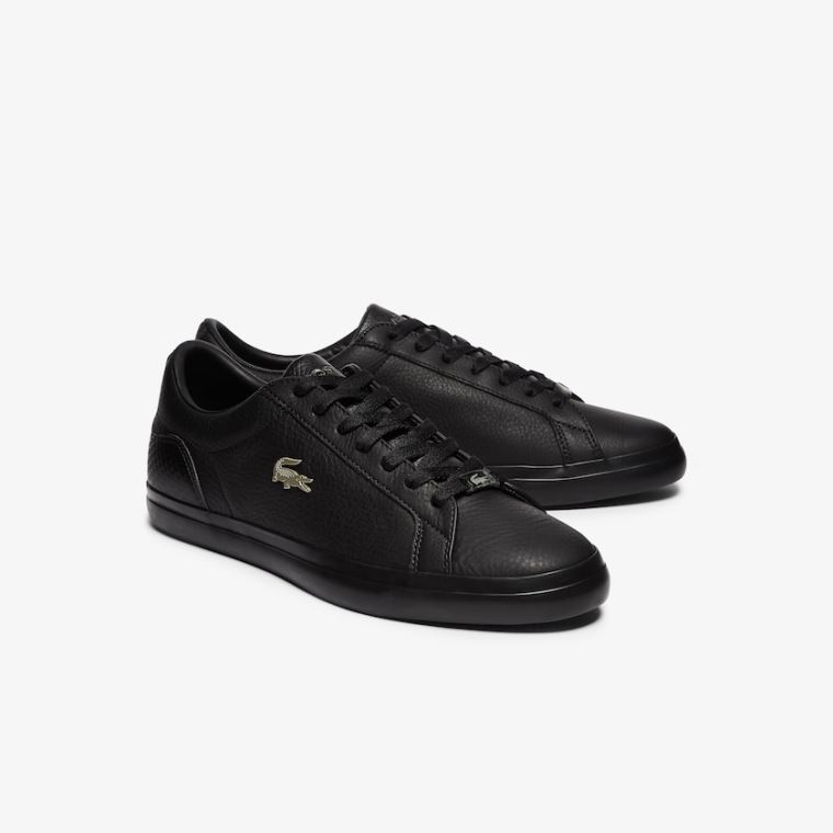 Lacoste Lerond Lær and Syntetisk Sneakers Svarte | wUr2tlJb