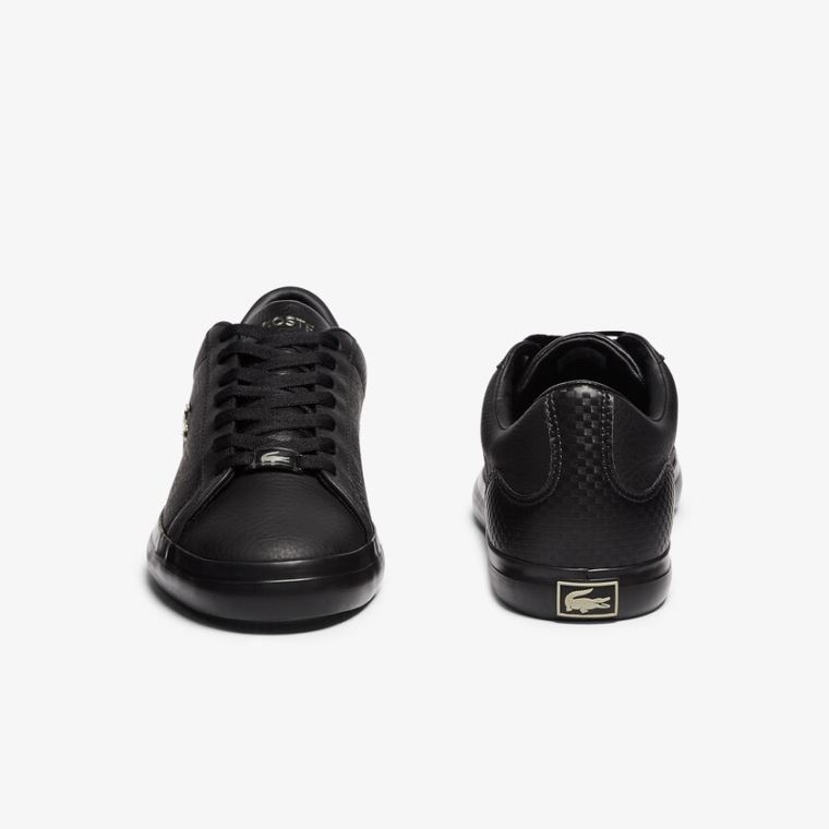 Lacoste Lerond Lær and Syntetisk Sneakers Svarte | wUr2tlJb