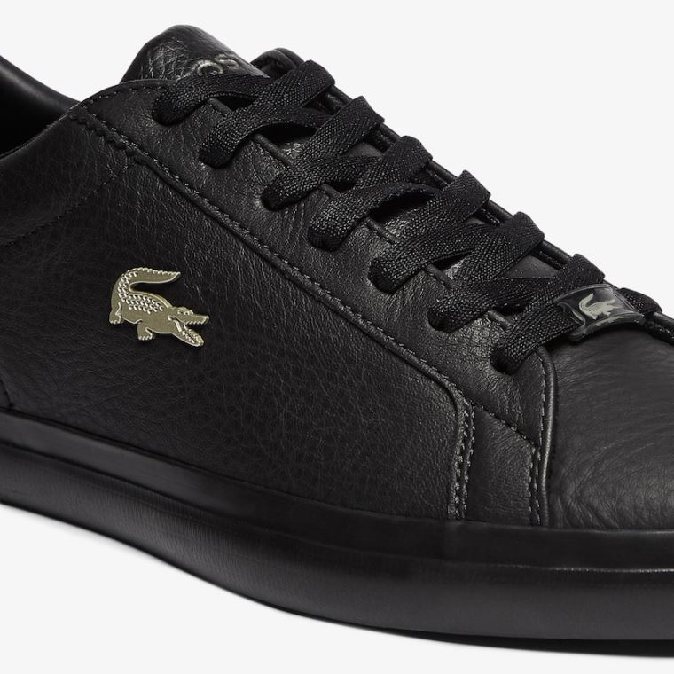 Lacoste Lerond Lær and Syntetisk Sneakers Svarte | wUr2tlJb