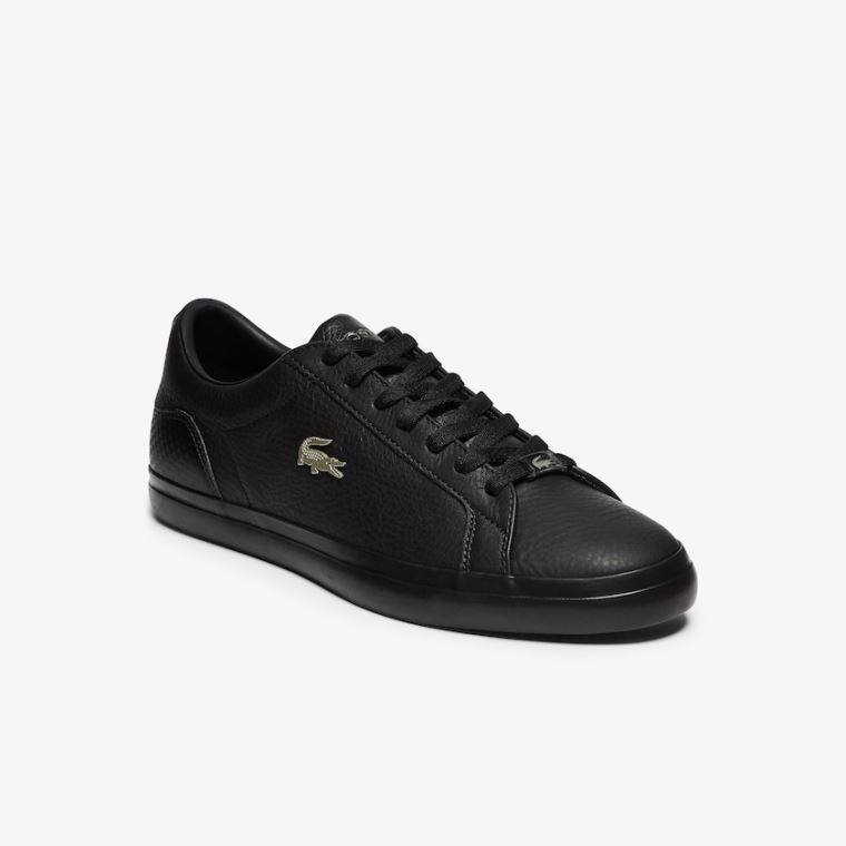 Lacoste Lerond Lær and Syntetisk Sneakers Svarte | wUr2tlJb