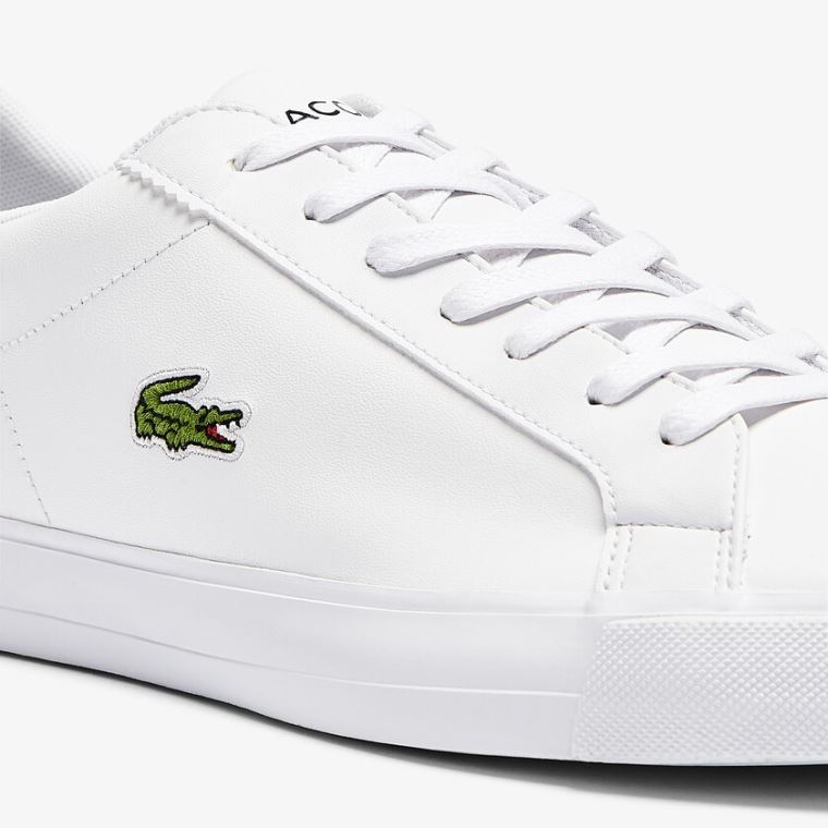 Lacoste Lerond Plus Lær Sneakers Hvite | g9A5kC8v