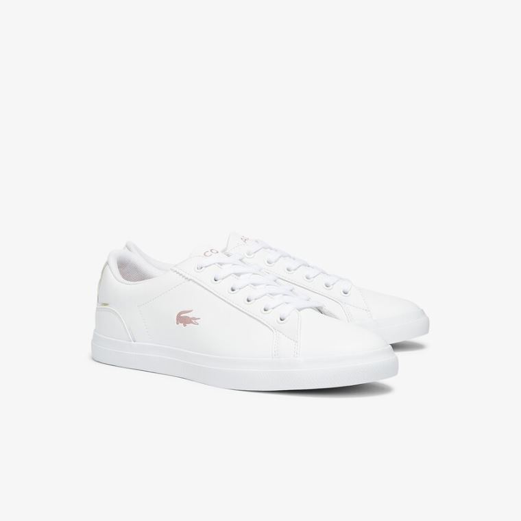 Lacoste Lerond Syntetisk Iridescent Sneakers Hvite Rosa | whIY6nge