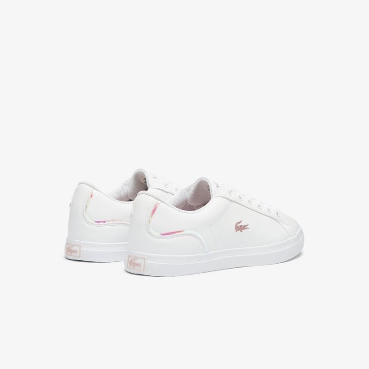 Lacoste Lerond Syntetisk Iridescent Sneakers Hvite Rosa | whIY6nge