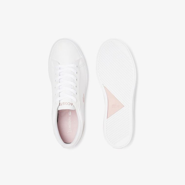 Lacoste Lerond Syntetisk Iridescent Sneakers Hvite Rosa | whIY6nge