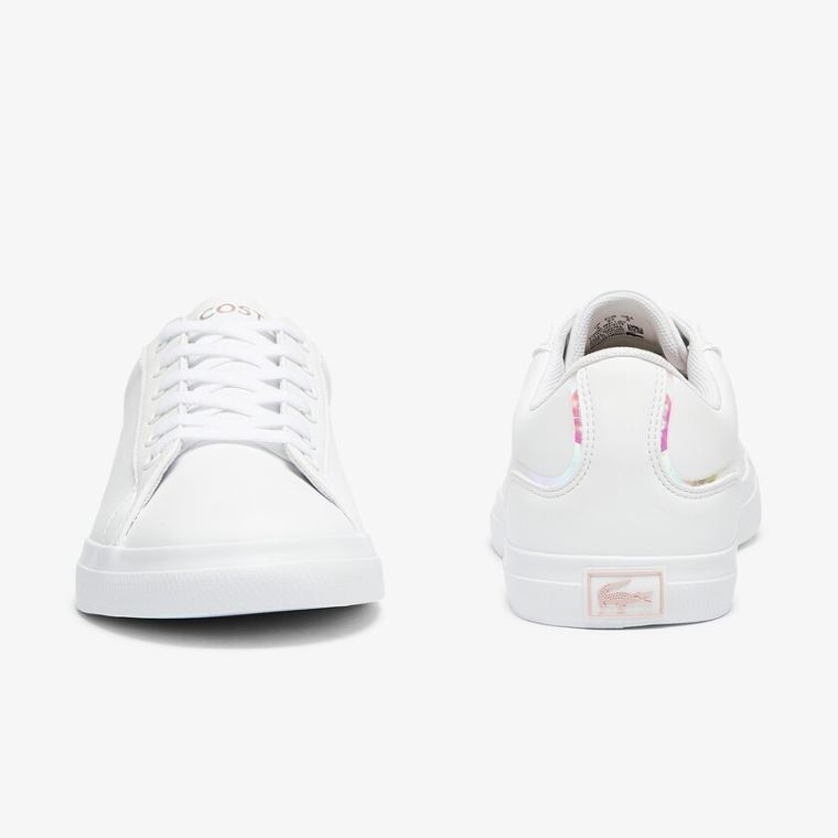 Lacoste Lerond Syntetisk Iridescent Sneakers Hvite Rosa | whIY6nge