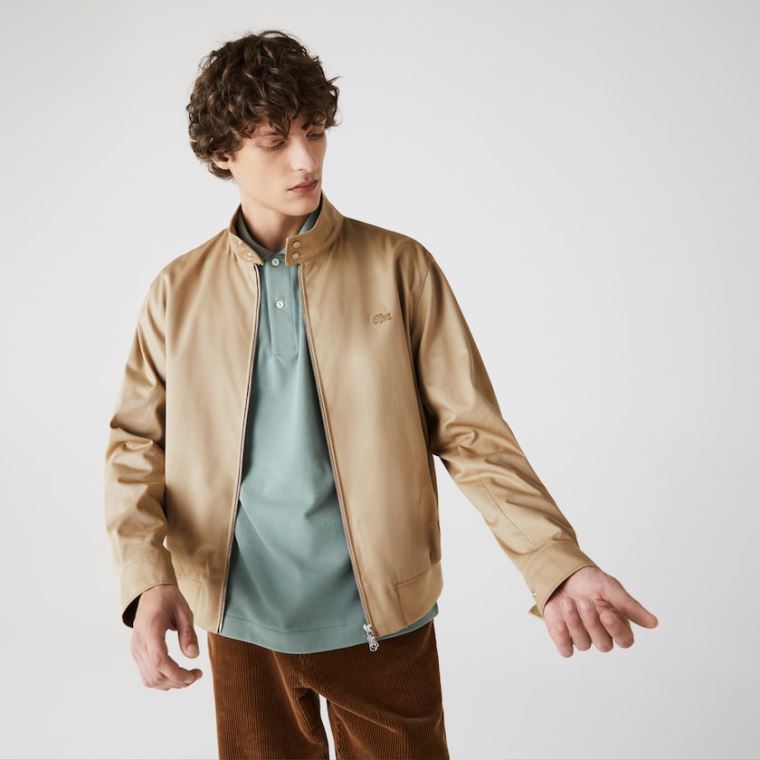 Lacoste Lette Bomull Zip Jacket Beige | GJJ7UeHM