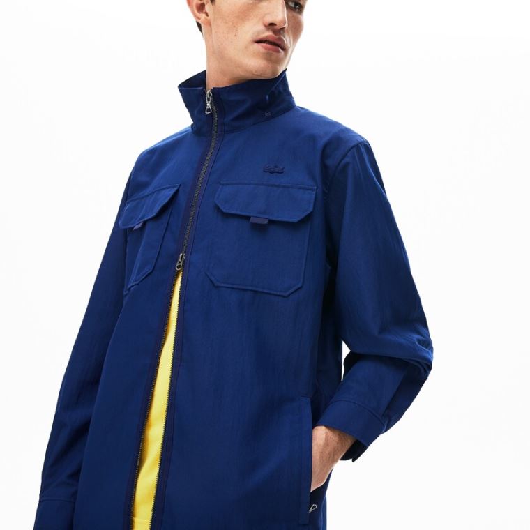 Lacoste Lette Detachable-Hood Jacket Marineblå Blå | dAxuGMxr