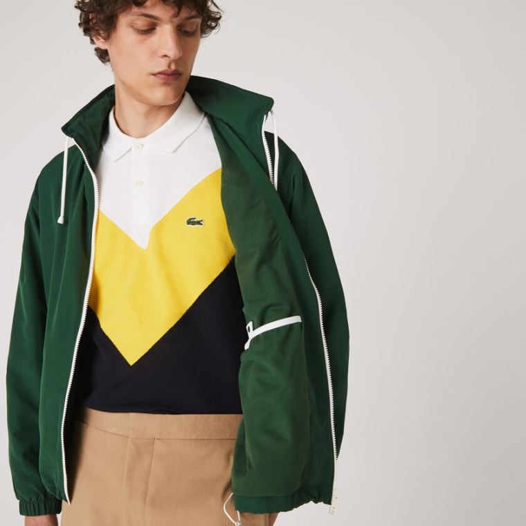 Lacoste Lette Vann-Resistant Hette Windbreaker Grønn | QywN5Dme