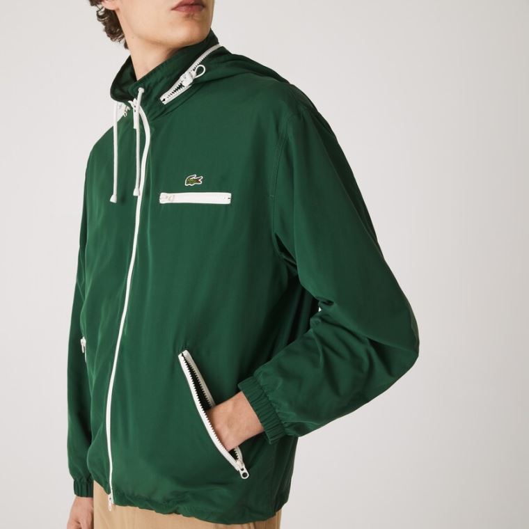 Lacoste Lette Vann-Resistant Hette Windbreaker Grønn | QywN5Dme