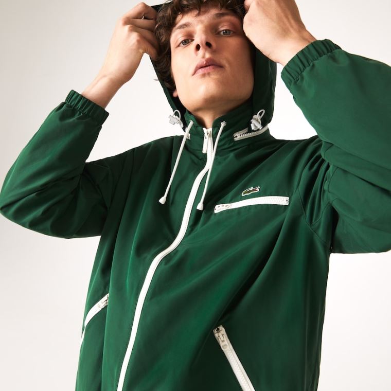 Lacoste Lette Vann-Resistant Hette Windbreaker Grønn | QywN5Dme