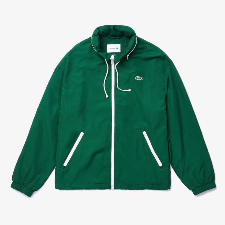 Lacoste Lette Vann-Resistant Zip Windbreaker Grønn | dmn5E4O1