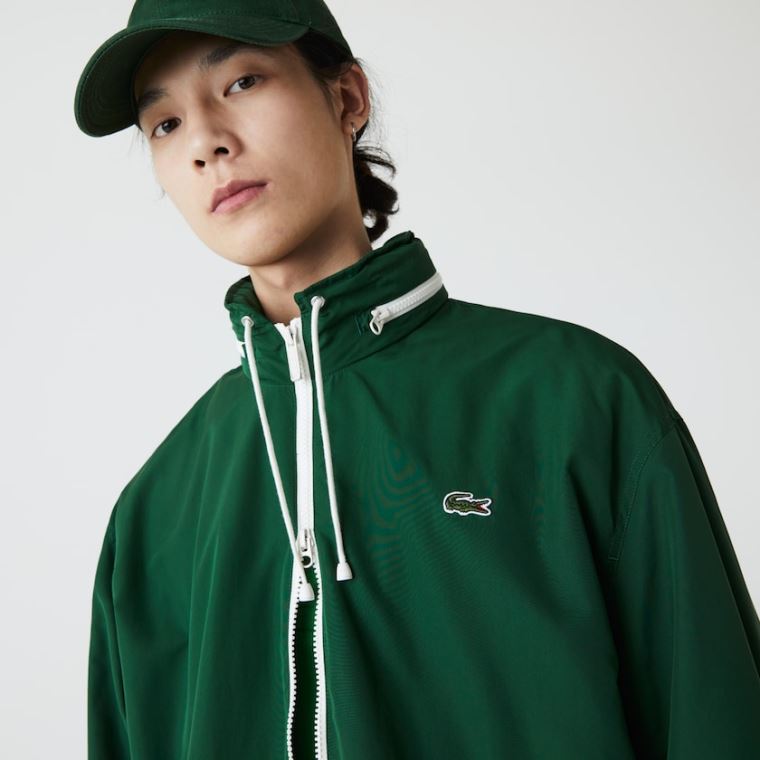 Lacoste Lette Vann-Resistant Zip Windbreaker Grønn | dmn5E4O1