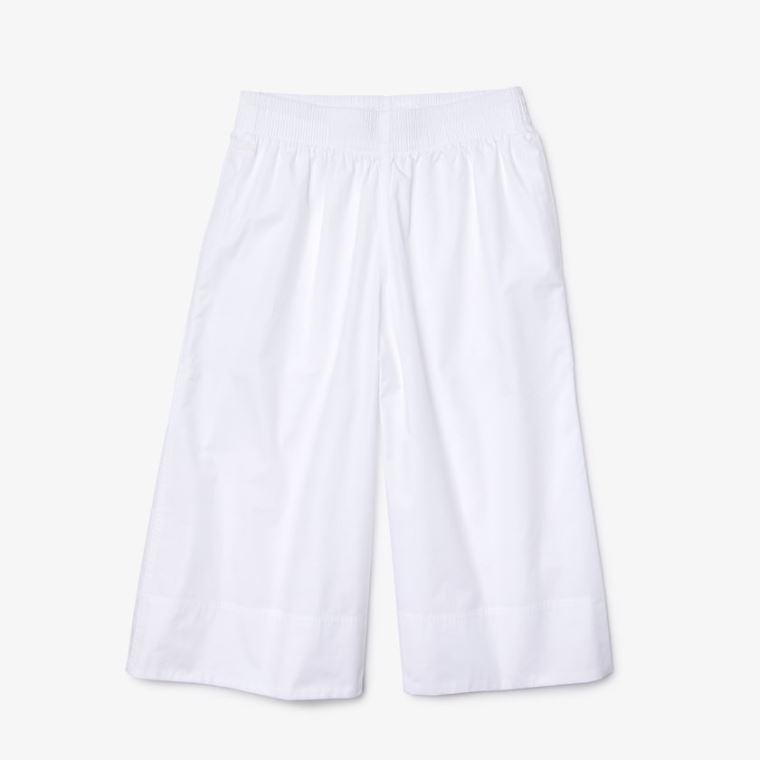 Lacoste Light Bomull Poplin Culottes Hvite | Ohf4U0gz