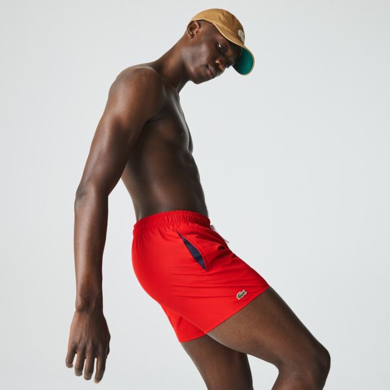 Lacoste Light Quick-Dry Swim Shorts Rød Marineblå Blå | cZeoQuZA