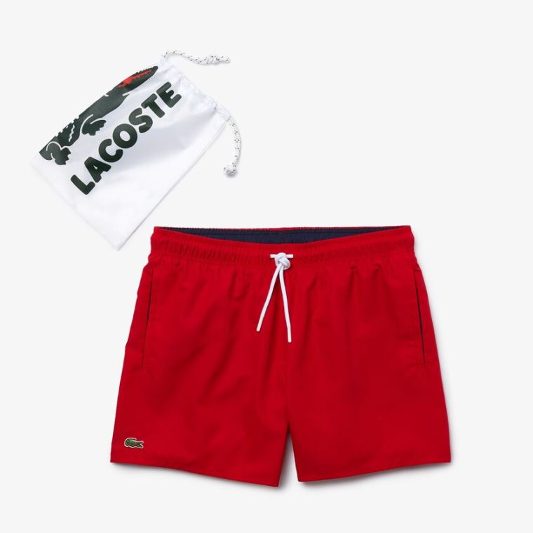 Lacoste Light Quick-Dry Swim Shorts Rød Marineblå Blå | cZeoQuZA