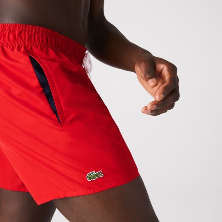 Lacoste Light Quick-Dry Swim Shorts Rød Marineblå Blå | cZeoQuZA