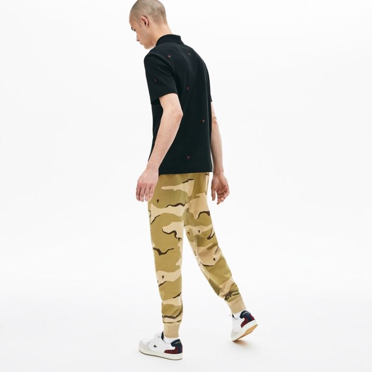 Lacoste Live Rose Embroidered Camo Sweatpant Beige Hvite | SQzcDrSZ