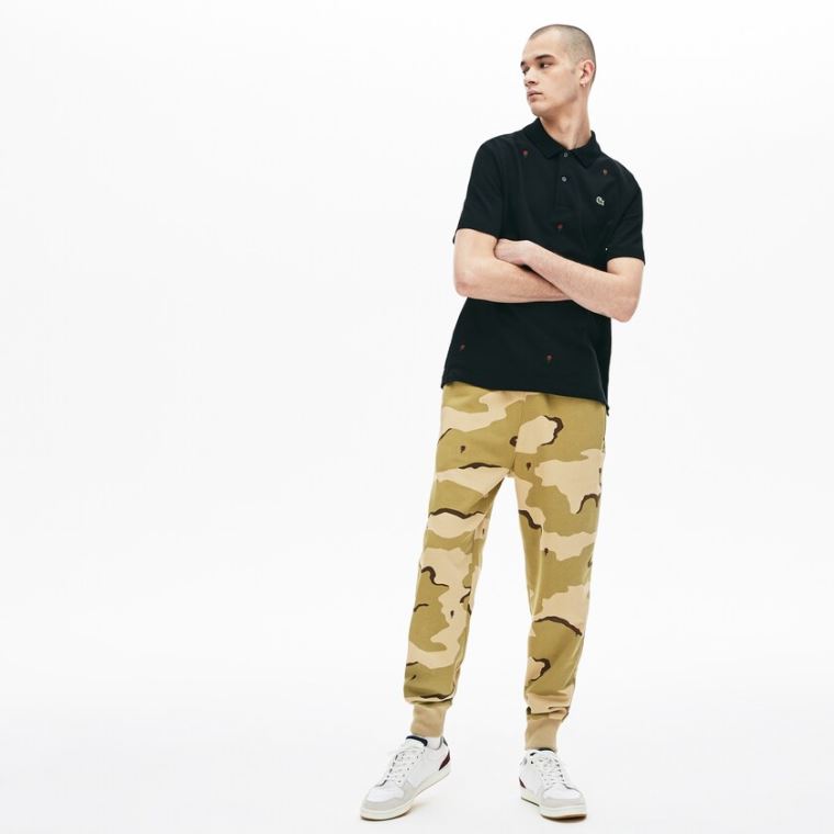 Lacoste Live Rose Embroidered Camo Sweatpant Beige Hvite | SQzcDrSZ