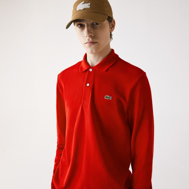 Lacoste Long-Sleeve Classic Fit L.12.12 Polo Rød | 6fyMHMFJ