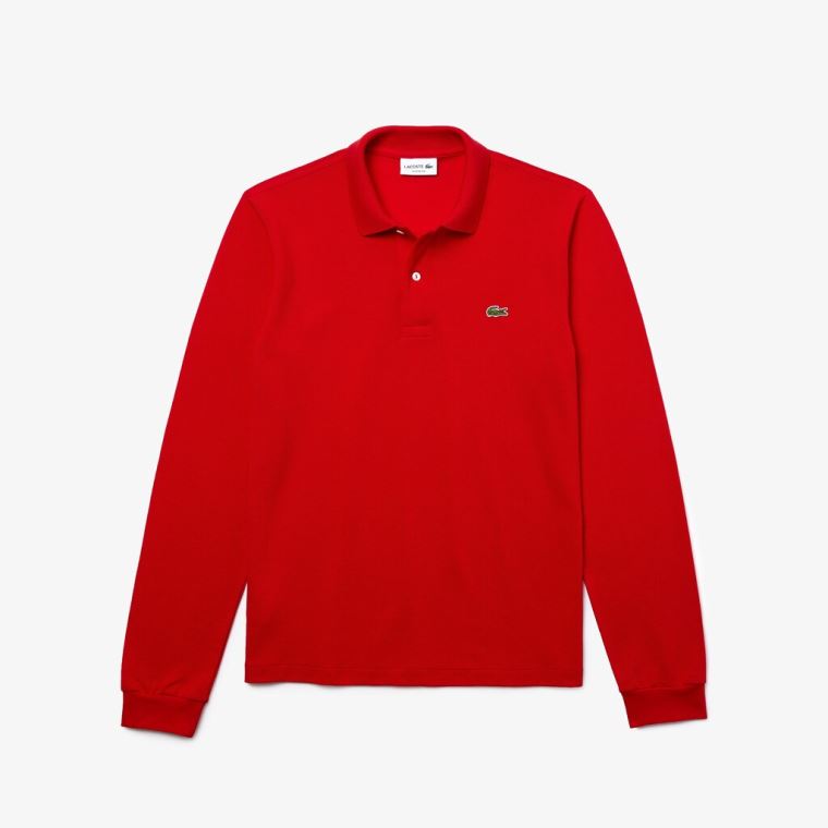 Lacoste Long-Sleeve Classic Fit L.12.12 Polo Rød | 6fyMHMFJ