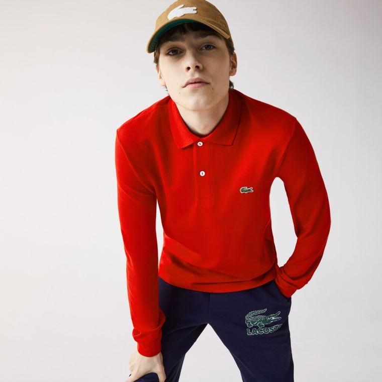 Lacoste Long-Sleeve Classic Fit L.12.12 Polo Rød | 6fyMHMFJ