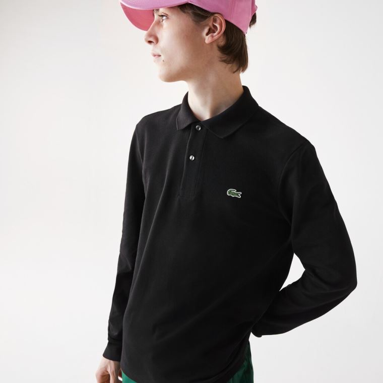 Lacoste Long-Sleeve Classic Fit L.12.12 Polo Svarte | Cik12kMY