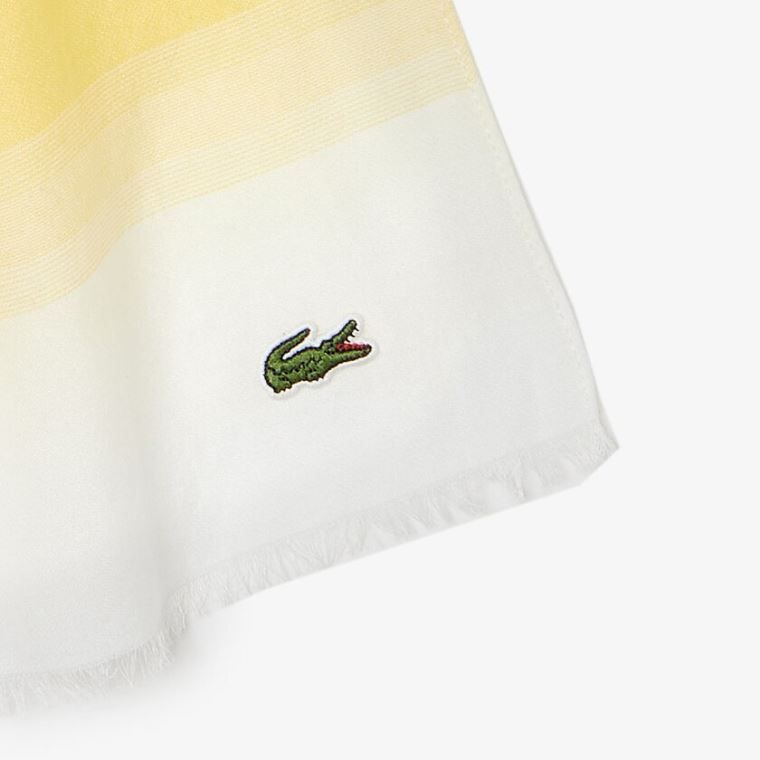 Lacoste Made In France Organic Bomull Ombré Scarf Hvite Gul | tKY0bSGO