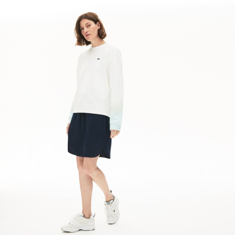 Lacoste Made in France Crew Neck Organic Bomull Sweatshirt Turkis Lyse Grønn Hvite | lFXxkora