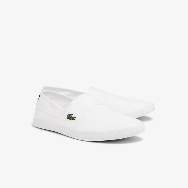 Lacoste Marice Canvas Slip-ons Hvite | UsOkIpjO