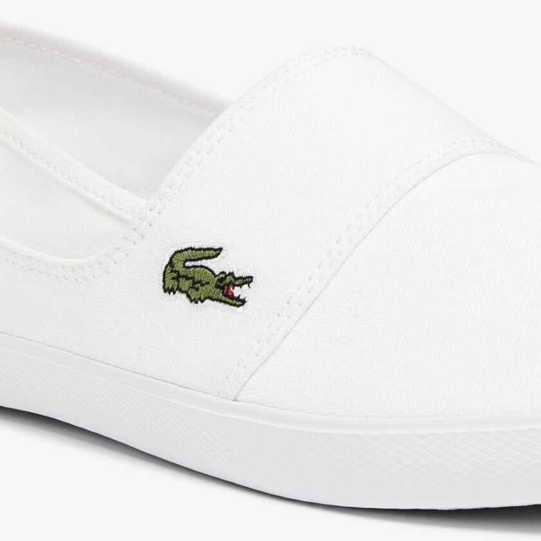 Lacoste Marice Canvas Slip-ons Hvite | UsOkIpjO