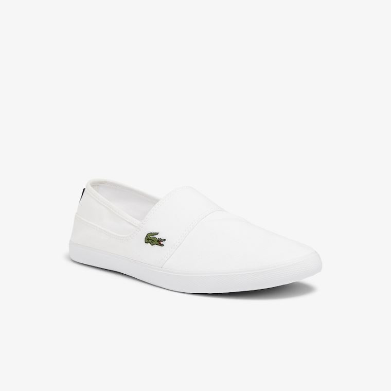 Lacoste Marice Canvas Slip-ons Hvite | UsOkIpjO